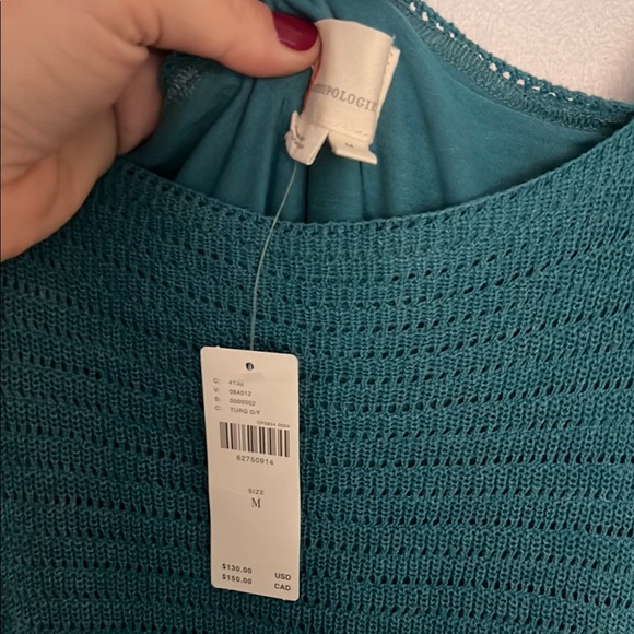 Blue Ribbed Sheath Dress - Picture 2 of 10